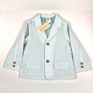 NWT FIRST IMPRESSIONS Baby Boy Seersucker Blazer 24M Stripe Preppy Spring NEW